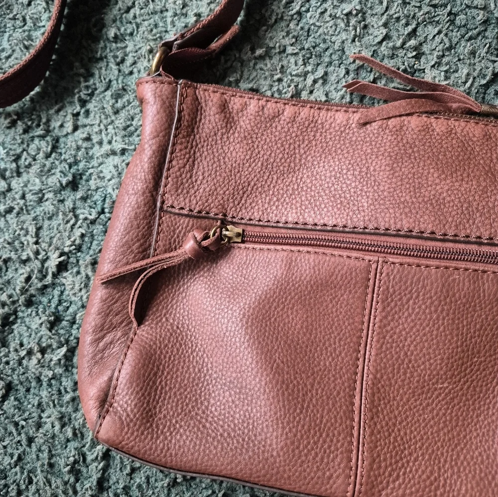 The Sak Brown Faux Leather Shoulder Bag